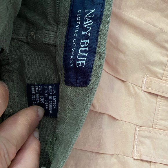 Olive Green High Waist Denim Mom Jeans Shorts - Picture 4 of 4